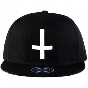 Baseball Caps Unisex Flat Bill Hip Hop Hat Snapback Baseball Cap - Black/White 023 - CO12LUW53BJ $8.98