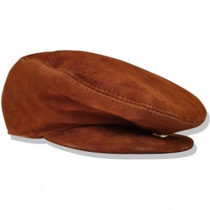 Newsboy Caps Leather Hats for Men - Leather Beret Ivy Cap Flat Hat Driving Cap - Leather Newsboy Hats for Men - Brown Suede -...
