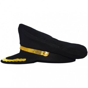 Baseball Caps Admiral Captain Yacht Hat Snapback Gold Embroidery Anchor Skippers Cap for Party - Black 2 - CY18EAA50E7 $14.48