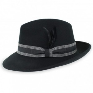 Fedoras Belfry Crushable Fedora Vintage Striped - Balstonblack - CB18LC5R8DU $32.97