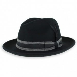 Fedoras Belfry Crushable Fedora Vintage Striped - Balstonblack - CB18LC5R8DU $32.97