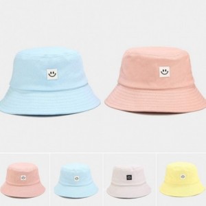 Cowboy Hats Unise Hat Summer Travel Bucket Beach Sun Hat Smile Face Visor - Blue - CQ1945SNLUO $12.28