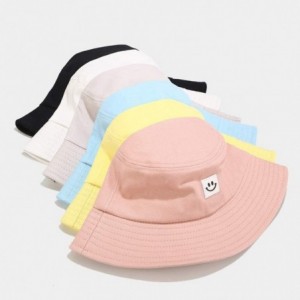 Cowboy Hats Unise Hat Summer Travel Bucket Beach Sun Hat Smile Face Visor - Blue - CQ1945SNLUO $12.28