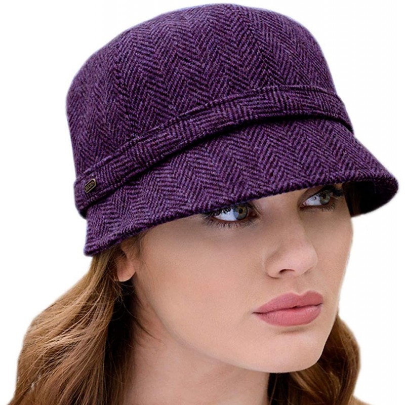 Newsboy Caps Irish Tweed Flapper Hat for Women- Purple- One Size Fits All - CP18S5HG6MG $37.64