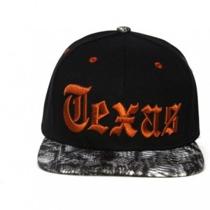 Baseball Caps City Black/Snakeskin Olde English Adjustable Baseball Cap - Texas - CK11ZROJ4XF $8.33