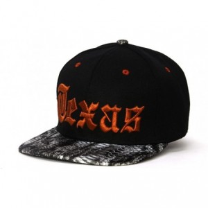 Baseball Caps City Black/Snakeskin Olde English Adjustable Baseball Cap - Texas - CK11ZROJ4XF $8.33