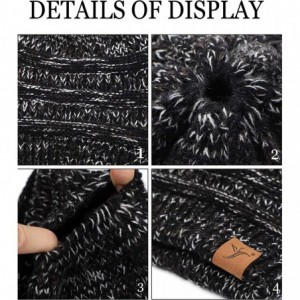 Skullies & Beanies Ponytail Messy Bun Beanie Tail Knit Hole Soft Stretch Cable Winter Hat for Women - CN18X4A20H9 $16.94