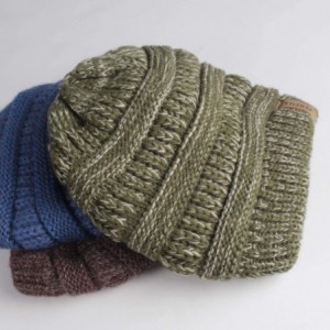 Skullies & Beanies Womens Winter Knit Slouchy Beanie Hat Warm Skull Ski Cap Faux Fur Pom Pom Hats for Women - CC18UDLTG58 $14.11