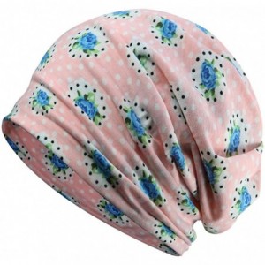 Skullies & Beanies Slouchy Beanie Skull Cap Hat Infinity Scarf Soft Chemo Hats for Cancer - Pink Rose - CY18W340TC7 $9.07