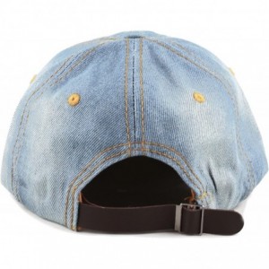 Baseball Caps 200 Bling Jewel Rhinestone Rose Patch Washed Denim Baseball Cap - 13. Rose Patch-1 - CZ18RE3W7GR $14.29