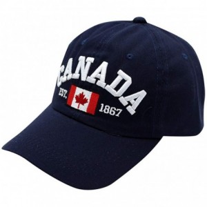 Baseball Caps 1867 Baseball Cap-Unisex Canada Flag Print Ball Cap Cotton Comfy Hat Outdoor Dad Hat - Navy - CR18W49Z4A3 $20.68