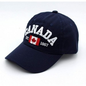 Baseball Caps 1867 Baseball Cap-Unisex Canada Flag Print Ball Cap Cotton Comfy Hat Outdoor Dad Hat - Navy - CR18W49Z4A3 $8.33