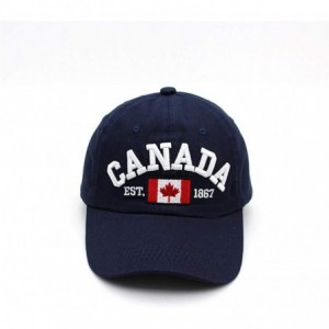 Baseball Caps 1867 Baseball Cap-Unisex Canada Flag Print Ball Cap Cotton Comfy Hat Outdoor Dad Hat - Navy - CR18W49Z4A3 $8.33