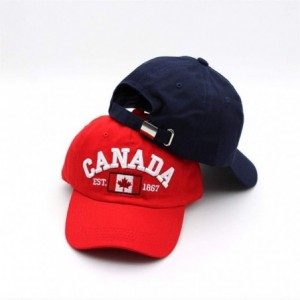 Baseball Caps 1867 Baseball Cap-Unisex Canada Flag Print Ball Cap Cotton Comfy Hat Outdoor Dad Hat - Navy - CR18W49Z4A3 $8.33