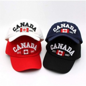 Baseball Caps 1867 Baseball Cap-Unisex Canada Flag Print Ball Cap Cotton Comfy Hat Outdoor Dad Hat - Navy - CR18W49Z4A3 $8.33