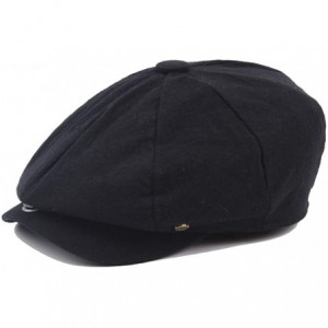Newsboy Caps Linen Newsboy-Hats for Men Gatsby-Cabbie Cap Painter-Driving Hat - Black - CA18NI3RZ32 $11.04