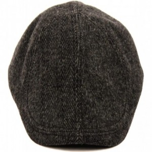 Newsboy Caps Men's Herringbone Tweed Newsboy- Duckbill Driving Cabbie Golf Ivy Cap - Dk Gray - C512NZYOHWL $13.28