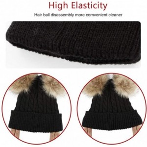 Skullies & Beanies Winter Beanie Hats Baby Warm Detachable Pom Hat Knit Beanie for Toddler Kids Girls Boys - Black - CE18AQ25...