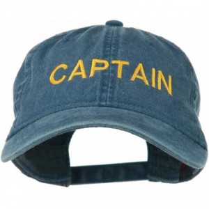 Baseball Caps Captain Embroidered Low Profile Washed Cap - Navy - C311MJ3UJV3 $19.77