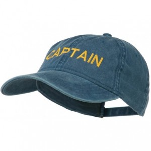 Baseball Caps Captain Embroidered Low Profile Washed Cap - Navy - C311MJ3UJV3 $19.77