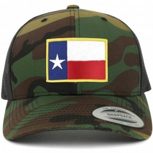 Baseball Caps Flexfit Texas State Flag Embroidered Iron on Patch Snapback Mesh Trucker Cap - Camo - CY188HKQTK9 $23.20