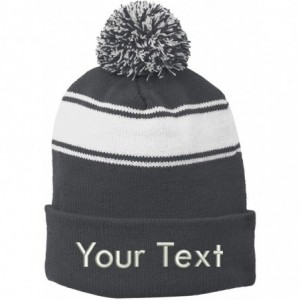 Skullies & Beanies Stc28 Winter Beanie Customized Custom Beanie Hats - Gray/White - CQ18XK7QD49 $12.56