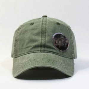 Baseball Caps Blank Dad Hat Cotton Adjustable Baseball Cap - Olive Green Washed Strap - CW12O1FL440 $12.00
