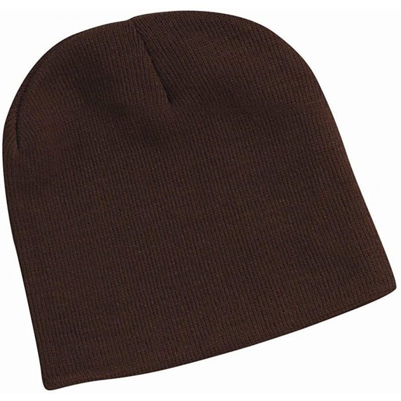 Skullies & Beanies SP08 - 8 Inch Knit Beanie - Brown - C9112F1HZKR $10.96