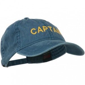 Baseball Caps Captain Embroidered Low Profile Washed Cap - Navy - C311MJ3UJV3 $19.77