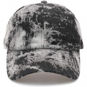 Baseball Caps Casual 100% Cotton Denim Baseball Cap Hat with Adjustable Strap. - Tie Dyed-black - CF196WH3YT2 $23.74