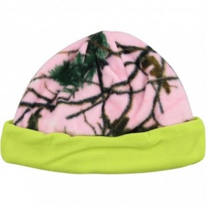 Skullies & Beanies Women's Fleece Pink Camouflage Cuffed Beanie - Neon - C612MPOWJIV $8.03