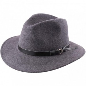 Fedoras Classique Traveller Wool Felt Fedora Hat Packable - Gris-chine - C5187IRN0LG $94.20