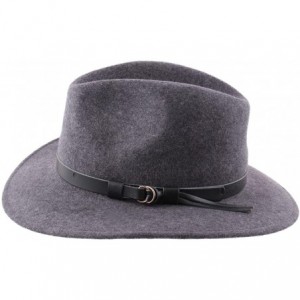 Fedoras Classique Traveller Wool Felt Fedora Hat Packable - Gris-chine - C5187IRN0LG $49.74
