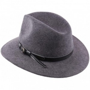 Fedoras Classique Traveller Wool Felt Fedora Hat Packable - Gris-chine - C5187IRN0LG $49.74