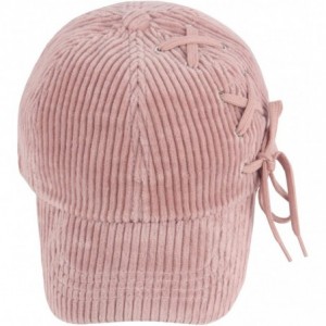 Baseball Caps Ball Cap Classic Soft String Tie Corduroy Adjustable Baseball Hat Truckers - Pink - CM18958GWT7 $18.87