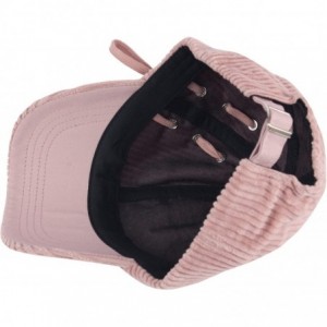 Baseball Caps Ball Cap Classic Soft String Tie Corduroy Adjustable Baseball Hat Truckers - Pink - CM18958GWT7 $18.87