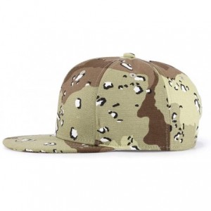 Baseball Caps Unisex Snapback Hats Adjustable USA Army Camouflage Flat Brim Baseball Cap - W185 - CA18R9RLW9U $14.53