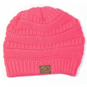 Skullies & Beanies Knitted Beanie Warm Chunky Thick Soft Stretch Cable Beanie Hat - Burgundy - C211S66BDC1 $17.08