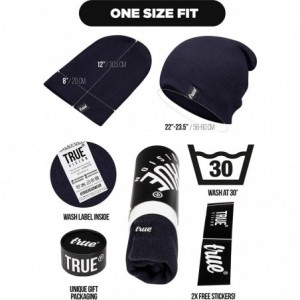 Skullies & Beanies Mens Beanie Hat Slouch or Traditional Style One Size Knitted Unisex - Navy Blue - CG183O4MZTZ $19.96