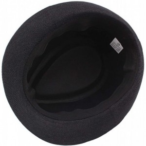 Fedoras Mens Summer Linen Sewn Hat-Breathable Linen Porkpie Hat Stingy Brim Cap - Dark Gray - C618QW7GIDU $18.89