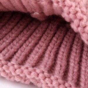 Headbands Family Matching Warm Hat for Women Kids Baby Keep Hats Knitted Wool Hemming - ❤pink❤ - CT18ILHCCKD $6.99