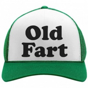 Baseball Caps Old Fart - Funny Birthday Gift For Father - Dad Joke Trucker Hat Mesh Cap - Green/White - CM18R3YNH6A $24.90