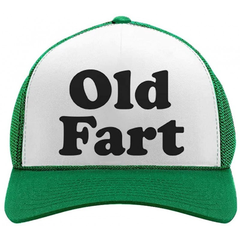 Baseball Caps Old Fart - Funny Birthday Gift For Father - Dad Joke Trucker Hat Mesh Cap - Green/White - CM18R3YNH6A $15.52