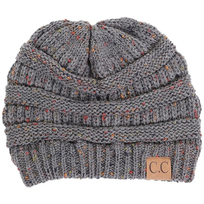 Skullies & Beanies Confetti Knit Soft Beanie - Natural/Grey - C112LZTION1 $9.30