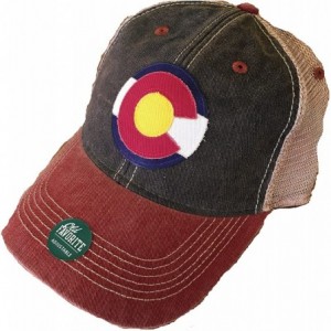 Baseball Caps Colorado Flag Trucker Cap - Black/Cardinal - C612HE2JIA5 $66.05