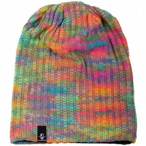 Berets Womens Knit Slouchy Beanie Ribbed Baggy Skull Cap Turban Winter Summer Beret Hat - Green/Yellow/Pink - C318WD0O643 $25.90