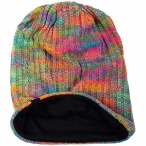 Berets Womens Knit Slouchy Beanie Ribbed Baggy Skull Cap Turban Winter Summer Beret Hat - Green/Yellow/Pink - C318WD0O643 $15.27