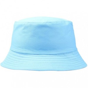 Bucket Hats Solid Color Fisherman Hat-Folding Sun Hat Outdoor Beach Travel Men Women Bucket Cap - Sky Blue - CD194OUNRI0 $14.23