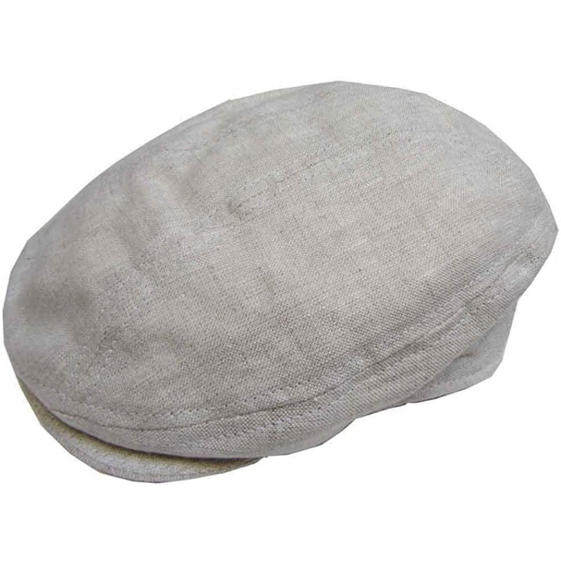 Newsboy Caps Linen 1900 Ivy Cap - Oatmeal - C4117UI1ZTH $45.17