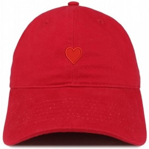 Baseball Caps Emoticon Heart Embroidered Cotton Adjustable Ball Cap Dad Hat - Red - CN12MXPWYKX $17.93